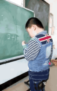 2+1=ok math chalkboard school algebra dumb kid