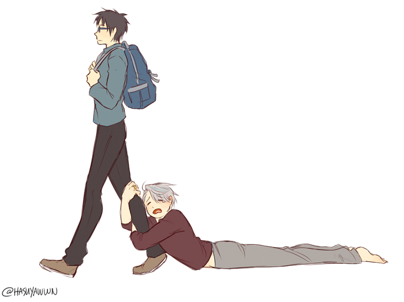 “When Your Dumb Clingy Husband is Being a Pain in the Neck” aka yuuri can’t get anything done ever (this was a lot of fun omfg i love these two sighs