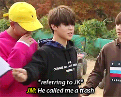 Aawwwee ChimChim ur not trash at all!! Kookie is saying that out of love baby!