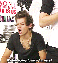 ANGRY HARRY IS HOT EVEN IF HE'S NOT BEING SERIOUS HAHA (GIF << you got that right.