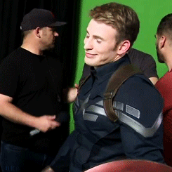 Behind the scenes Winter Soldier. Fangirling just a little. ;