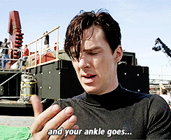 Benedict Cumberbatch - when your ankles goes..gif.......the hair...<3