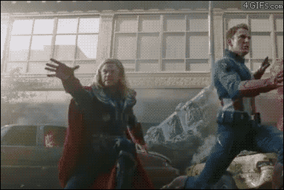Best gif. ever from The Avengers blooper reel. This makes me smile so much!