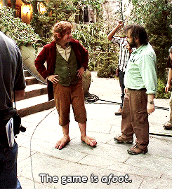BTS on The Hobbit.  Mid-shoot break where Martin had to head back to Baker Street for awhile.