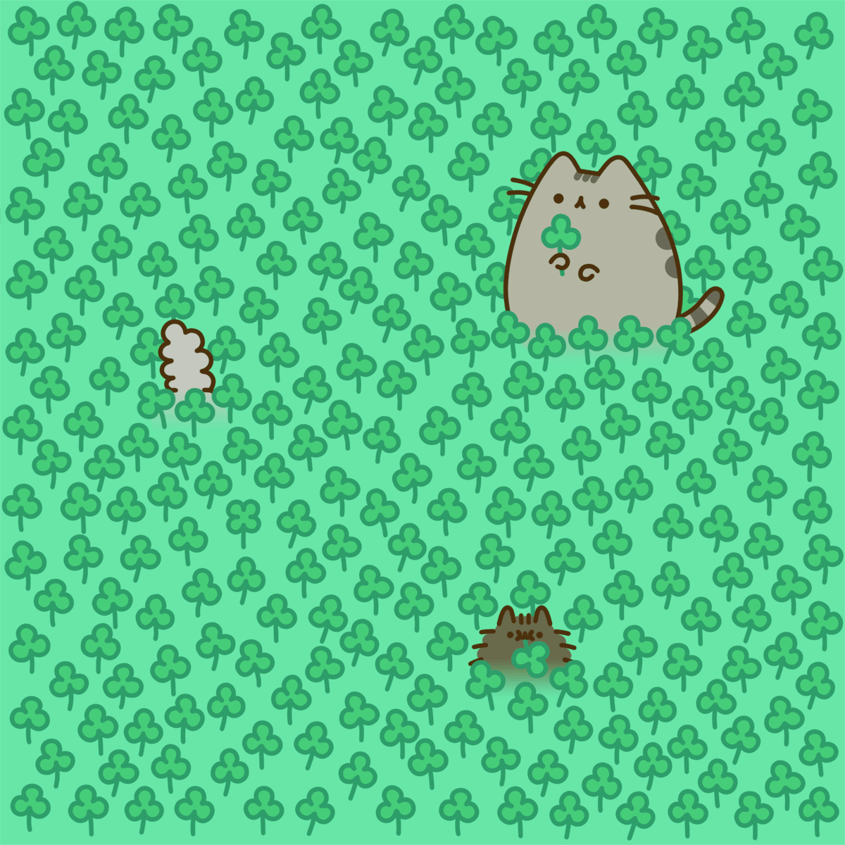 Can you spot the four-leaf clover?  (by Pusheen