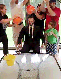 Chris Evans-Ice bucket challenge. IF YOU HAVENT SEEN THIS YOU NEED TO WATCH IT. ITS A BEAUTIFUL THING