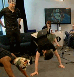 Dan saving his baby>>> I'm actually crying this is the best gif ever omg