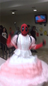 Deadpool in a Wedding Gown [Animated GIF]