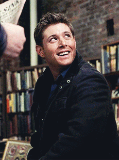 Dean Winchester (GIF aww, he looks so happy and full of hope