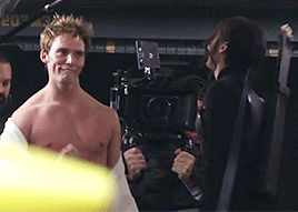 Finnick Odair in his underwear why would they delete this scene?! <<< They did what!?!?!?!