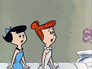Funny Gifs~ Flintstones Betty & Wilma shock