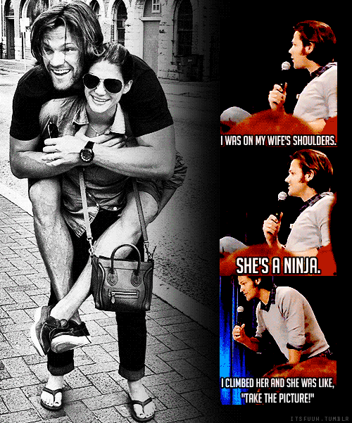 Gen & Jared Padalecki are too flipping adorable. He is so huge and she is so tiny, I don't even know how this was humanly possible. #SupernaturalCast