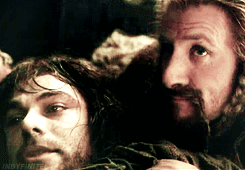 GIF  Fili & Kili in Desolation Of Smaug. Wow, this is not okay.... THE SADDEST PART OF THE MOVIE!!! The grip Fili has it's like. You can't take him away if you wanted to.