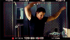 Gif - gag reels - They always loved to dance <-- Chris Evans wasn't dancing, he was trying to get the parachute on. <<<< i cant even handle hawkeye!!
