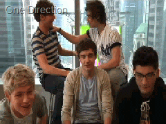 GIF-One Direction I love how they don't even care that louis fell<<<< they did care, they were stopping the video