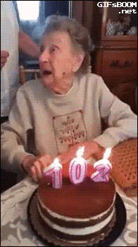 gifsboom:  Video: 102-Year-Old Woman Loses Her Dentures While Blowing Out Birthday Candles