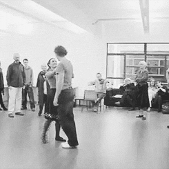 (GIF....yes..this is indeed a gif of Mr.Hiddleston slow dancing... you are welcome.  -------------  This is practice for the dance scene in Return To Cranston.