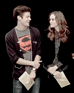 Grant Gustin and Danielle Panabaker gif