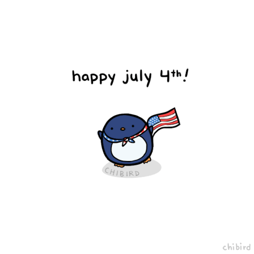 Happy July 4th all my U.S. friends! Have a patriotic penguin. >u<