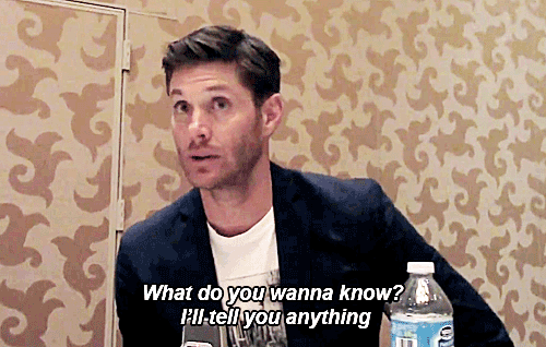 He has the most expressive face. (*Bobby Singer voice* Click on the dang gif. #ComicCon2014 #Supernatural