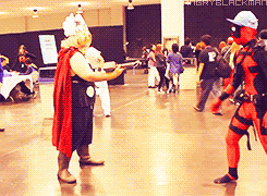 He tried to lift Thor’s hammer once. It didn’t work. | This Guy Who Cosplays As Deadpool Every Year Is Almost As Funny As Ryan...
