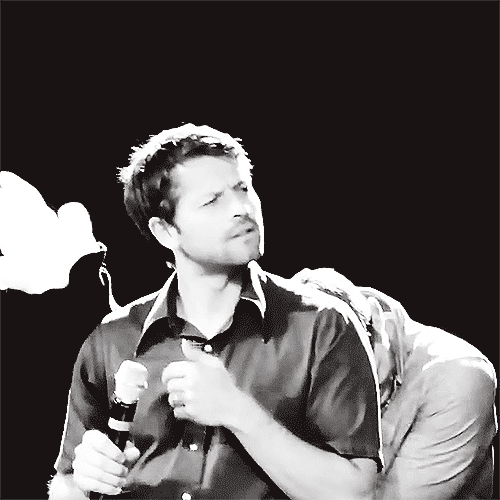 He’s just so cute. aw, Jensen :’D …here it srsly looks like Misha’s the only thing that exists :’D
