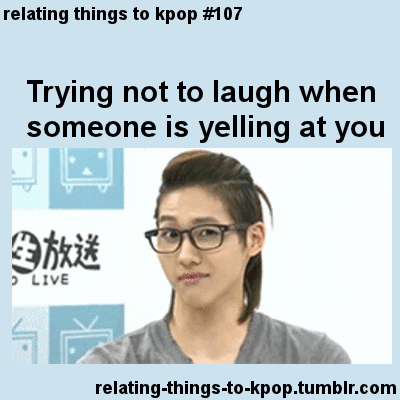 I always do this when I try not to laugh at a serious moment!!! I had a teacher that told us we weren't aloud to smile because that leads to laughing. Right as she said that I was about to burst out laughing and this is what I looked like. I almost got in a lot of trouble!! Hahaha