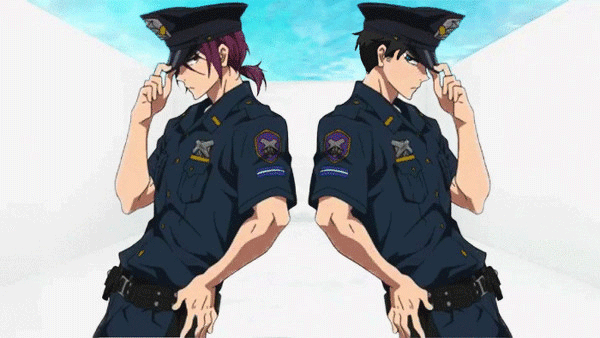 I love Rin's police officer moment, I go all Gou when he wears it!