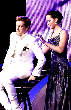 I love those two >  Catching Fire Behind The Scenes GIF. i would love to be friends with them