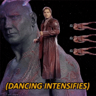 If someone who’s never seen the movies / read the comics asks you what Guardians of the Galaxy is, just show them these GIFs without any explanation