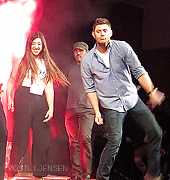 Jensen's dancing is perfection. And I love Richard's perfectly balanced hop up in the background