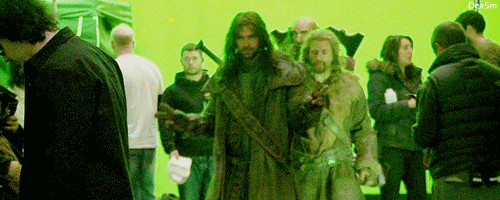 Kili and Fili walked in like they own the place. (gif I am laughing my head off at the way Fili was swaggering! xD