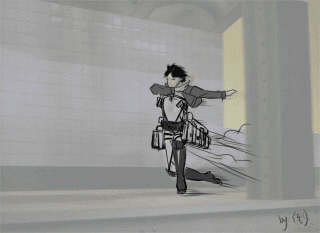 Levi and eren and mikasa gif. The more I look at it, the funnier it gets. XD
