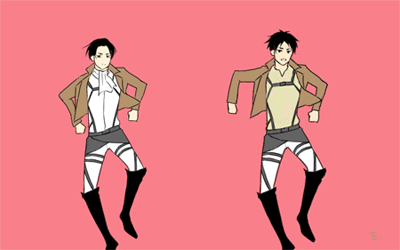 Levi and Eren <3 <3 was listening to marry me nightcore omg they are dancing to the music!!!!