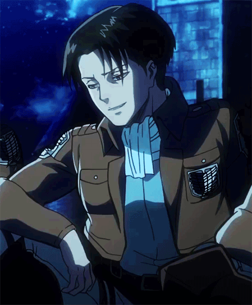 Levi smiled. LEVI ACTUALLY SMILED. I have never seen him do that before! (He's never had much cause to, but still...