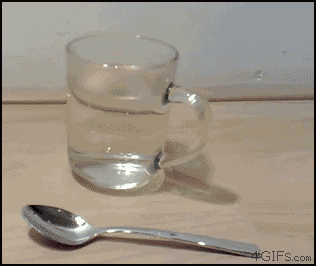 Make sure to avoid using gallium spoons in hot water: | The 27 Most Impressive Chemical Reactions