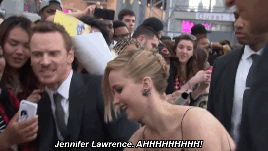 Michael Fassbender Also Fangirls Over Jennifer Lawrence | I could watch this all day