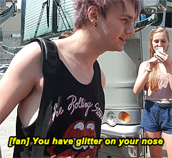 Michael has glitter on his nose because he is a magical kitten fairy princess in disguise