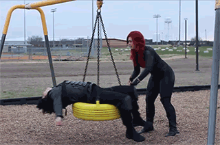 Natasha and Bucky hang out at the playground. Quite possibly the scene I'm anticipating the most in Captain America: The Winter Soldier.