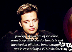 No one has Bucky feels like Sebastian Stan <---- If I liked Bucky any more than I already do, I'd be Sebastian Stan.