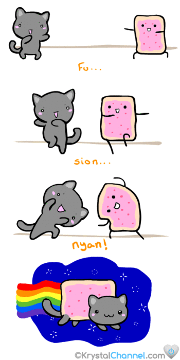 nyan cat origins, just yes on so many levels.. I love the DBZ reference to fusion!! X147875428997534!!!!!