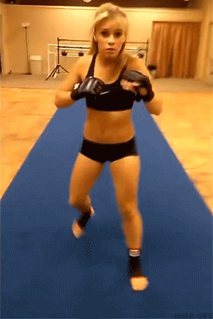 Paige VanZant showing a tornado kick :: THE METAL TRIBE :: A Finnish metal musician's 1-year extreme challenge to become an #MMA fighter in Sweden: http://themetaltribe.com/pinterest