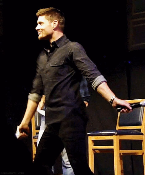 pinned before..can't get enough  lol    Jensen Ackles - [gif] :O  Jensen dancing  #JIB2013