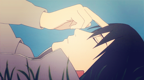 Poking his own forehead... He misses Itachi (Sasuke - Naruto
