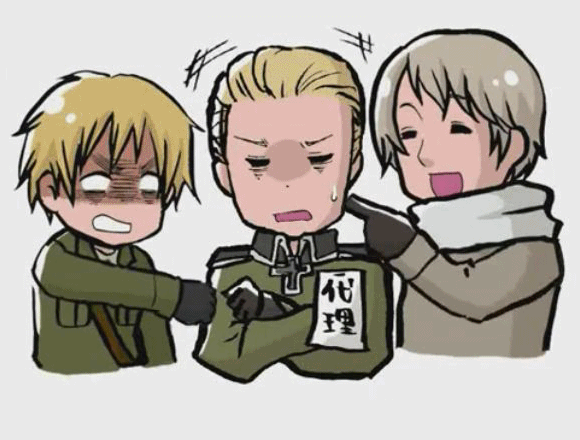 Poor Germany! England and Russia are so mean! Hetalia