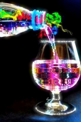Rainbow of adult beverage (?...maybe after a coupe glasses of wine it may look like this!!!!