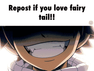 Repost if you love Fairy Tail!, text, Fairy Tail characters, guild, smiling, gif; Fairy Tail
