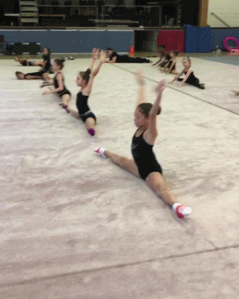 Rhythmic gymnastics | Tumblr  I'd be the woman in the back kicking up one foot