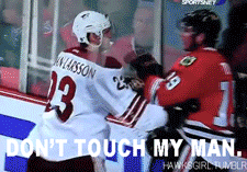 Serious Bromance...not a Hawks fan, but this gif is awesome.