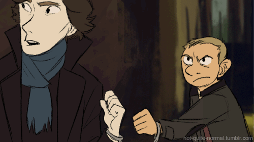 Sherlock gif. Quite possibly the best one yet. To the person who made this: you are a genius and an incredible artist. If someone knows who the maker of this gif is, please let me know! << Update to my original caption: Thanks to the help of some very nice people, I've found the artist! Here is a link to not-quite-normal's original post on tumblr: http://not-quite-normal.tumblr.com/post/16754352874